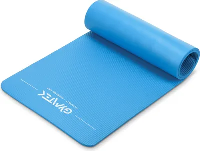 Produktbild von Gymtek® Gymnastická podložka 1cm - 180x61cm - Cvičební podložka pro pilates, jógu a fitness - protiskluzová podložka na jógu - modrá