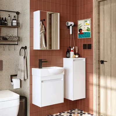 Produktbild von Roomart LEO Badmöbel-Set 4-teilig 46.5 cm breit,  Weiß