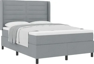Obrázek produktu pro Postel s boxspringem s matrací Světle šedá 200 x 140 cm textil