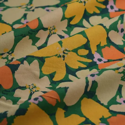 Productafbeelding van Katoenen stof, cretonne, bloemenprint, 148 cm, gecertificeerd volgens