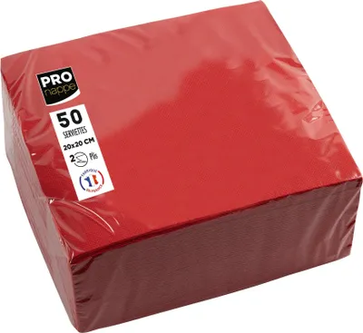 Produktbild von Pronappe 16x Pack 50 Cocktail-Servietten Tissue, 2-lagig 20x20cm Rot SV622009I