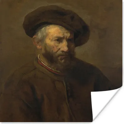 Produktbild von MuchoWow® Poster Selbstbildnis - Gemälde von Rembrandt van Rijn 75x75 cm - Wand Dekoration
