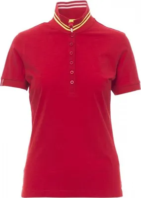 Produktbild von Damen Poloshirt "NAUTIC LADY" - Payper Passionsrot/Weiss-Fluogelb S