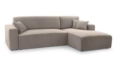 Produktbild von AX LIVING Catea Beige Sofa mit Schlaffunktion – Ecksofa 279cm mit Bettkasten R
