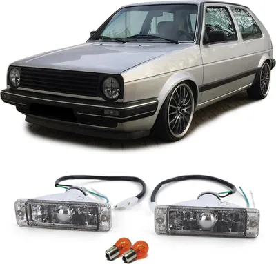 Produktbild von Klarglas Blinker mit Standlicht Schwarz Smoke für VW Golf 1 2 Jetta 1 2 Polo 86C