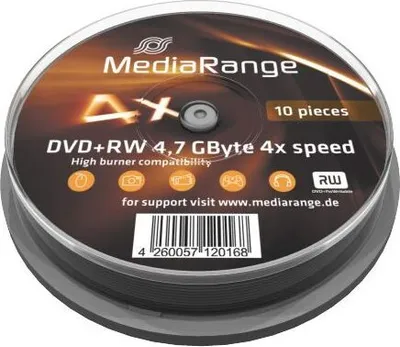 Produktbild von MediaRange MR451, DVD+RW, Tortenschachtel, 10 Stück(e), 4,7 GB