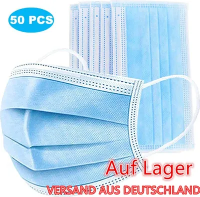 Produktbild von Mundschutz OP 3lagig m.Gummiband 99,5% grün 50 St