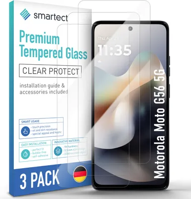 Produktbild von 3x Schutzglas Panzerfolie Klar für Motorola Moto G56 5G Displayschutz Hartglas