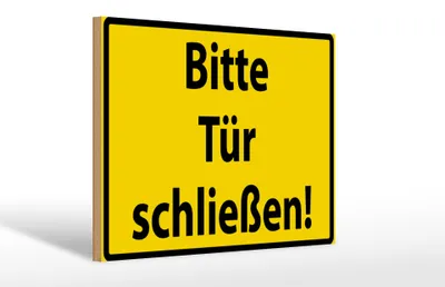 Produktbild von Holzschild Warnschild 30x20cm Bitte Tür schließen