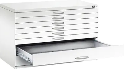 Produktbild von CP 7100 Planschrank verkehrsweiß 8 Schubladen 110,0 x 76,5 x 76,0 cm