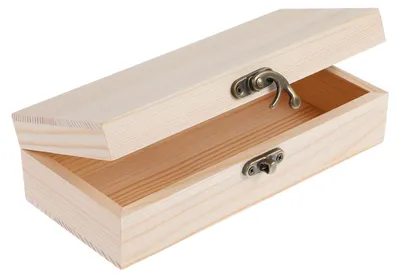 Obrázok produktu pre Nebosená drevená škatuľa s vekom na pántoch, 18 x 7,8 x 4,9 cm