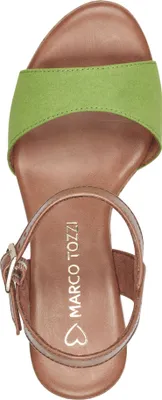 Produktbild von MARCO TOZZI Damen Sandalette hoher Schuh Riemchen Korkoptik weich 2-28008-42, Größe:41 EU, Farbe:Grün