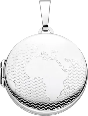 Produktbild von Medaillon Weltkarte 925 Sterling Silber für 2 Fotos