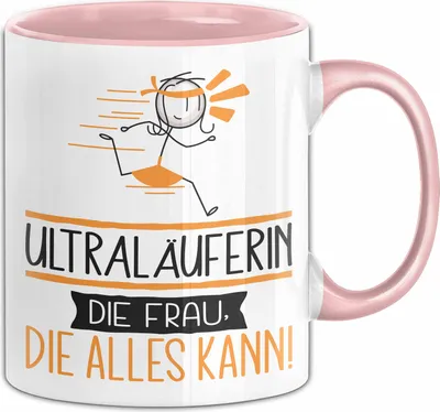 Produktbild von Ultraläuferin Geschenk Tasse Becher Die Frau Die Allen Kann Geschenkidee für eine Ultraläuferin Lustig (Rosa)
