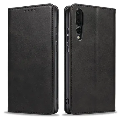 Produktbild von Handyhülle für Huawei P20 Pro Kunstleder Flip Cover Hülle Handytasche Case Kartenfach Farbe: Schwarz