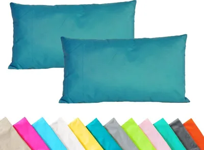 Produktbild von JACK 2er Set Outdoor Kissenhülle Kissenbezug 30x50cm Wasserfest Sitzkissen Lounge Kissen Garten Stuhl Lotus Effekt, Farbe:Petrol