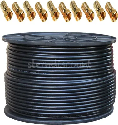 Produktbild von Koaxialkabel KUPFER 135 dB ( Schwarz ) 100m Rolle Antennenkabel HD Receiver PVR