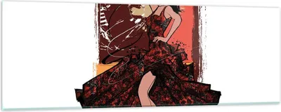 Produktbild von Bilder auf glas - Tanz Tänzer - 90x30cm - Glasbilder - Wandbilder - Bilder - Kunstdruck - zum Aufhängen bereit - Wanddekoration aus Glas - Glas Bilder - Wandbild auf Glas - Einteilig - GAB90x30-4123