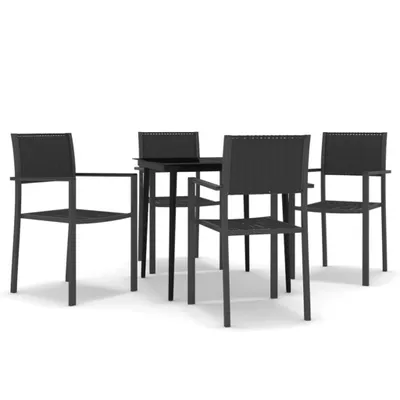 Image de vidaXL Ensemble de jardin 5 pièces noir
