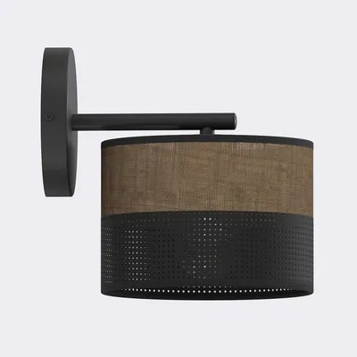 Imagen del producto de Lámpara de pared Karbon en acero y tejido marrón
