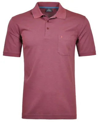 Ragman H-Polo Polo Soft-Knit uni in rot