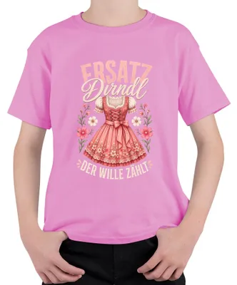 Productafbeelding van Alternatief Dirndl, Het is de intentie die telt, , Wiesn, Lederhosen, Beieren, Kinder T-shirt, Roze, 116