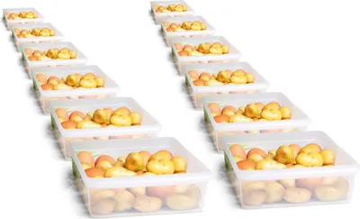 Produktbild von Novaliv 12x Kühlschrank Organizer 30,5 x 7,5 x 22 cm BPA-frei Küchenordnung  Germany Kühlschrankzubehör Lebensmittelecht Aufbewahrung für Küche Waschküche Ordnungssystem Kühlschrankfach