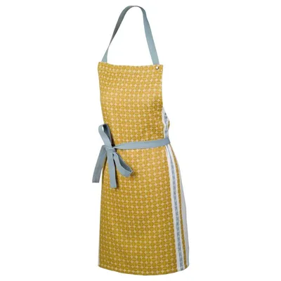 Productafbeelding van KELA schort Svea, 100% katoen, kurkuma/ijsblauw, patroon KL-12790