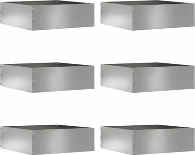 Image de Bordure de Pelouse 6 pcs Argent 40 x 40 x 13 cm Acier galvanisé