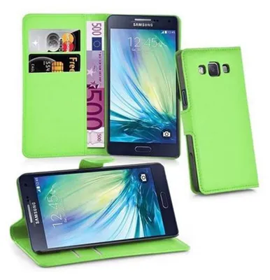 Obrázek produktu pro Cadorabo Case for Samsung Galaxy A3 2015 Protective Case in Green Pouzdro na mobilní telefon s magnetickým zavíráním