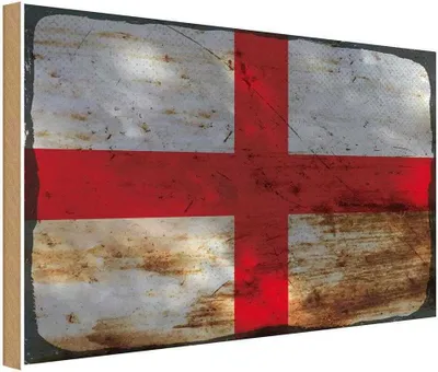 Produktbild von vianmo Holzschild 30x40 cm England Flagge Fahne Wappen