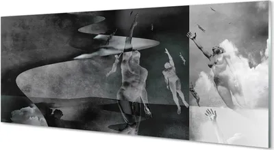 Produktbild von Glasbilder 125x50 Wandkunst Sky schwarz und weiß Menschen