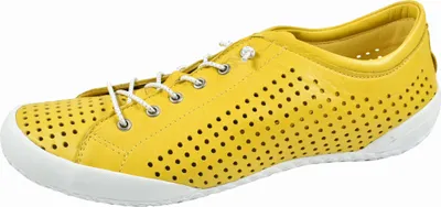 Produktbild von Andrea Conti Damen Schnürschuh Halbschuh Leder Sneaker mit Perforierung 0345767, Größe:37 EU, Farbe:Gelb