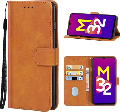 Produktbild von Mobigear Wallet  Samsung Galaxy M32 5G Hülle Klapphülle Geldbörse - Braun