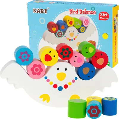 Produktbild von Montessori-Farben Familie Holz Balancieren Huhn Handspiel