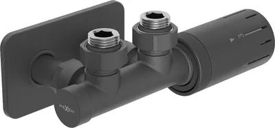 Obrázok produktu pre Mexen G05 termostatická uhlová súprava s uzáverom S, Duplex, DN50, antracit - W907-958-910-66