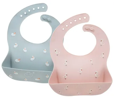 Produktbild von Silikon-Lätzchen 2 Stück, verstellbar, weich und wasserdicht, für Babys