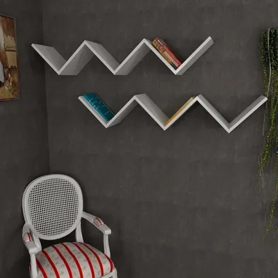Produktbild von Wandregal Weiß Zigzag ""