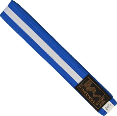 Produktbild von TEKKA BUDO Kampfsport Gürtel mit Mittelstreifen blau-weiß 220 cm 2-farbig - Budogürtel, Karate, Judo, Taekwondo, Ju-Jutsu