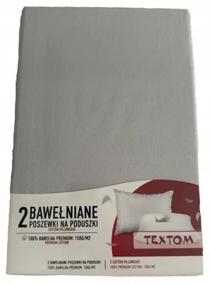 Produktbild von Textom 2x Premium Baumwolle Kissenbezüge 70x80 Grau