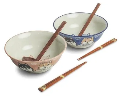 Produktbild von Edo Japan | Ramen Schalen Set Shiba - 21 X 8 Cm - 6 Teile - Mikrowellengeeignet - Spülmaschinenfest