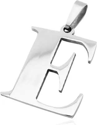 Produktbild von Anhänger Buchstabe Alphabet Halskette Lederkette Kugelkette Herren Damen E-nur-anhänger
