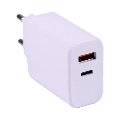 Obrázok produktu pre KOMA USB4 - Napájací adaptér 20 W, USB-A / USB-C pre Apple iPhone / iPad, rýchle nabíjanie, biely