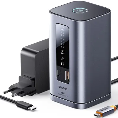 Produktbild von Dockingstation Baseus Spacemate RD1, 11 in 1, 3 Monitore, USB-C, grau