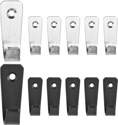 Produktbild von 12 Stück Metallische Wandhaken in Schwarz und Silber, für Schlafzimmer, Badezimmer, Wohnzimmer, Kleiderschrank, für Jacken, Handtücher und Jacken