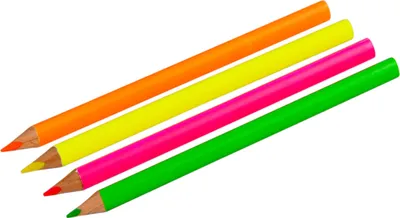 Produktbild von 4er-Pack XXL Schwarzlicht Holzbuntstifte Neon Gemischt