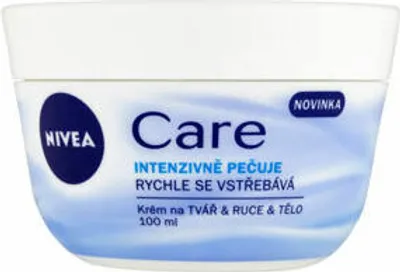 Produktbild von NIVEA Care Pflegecreme 100ml für Gesicht, Hände & Körper, zieht schnell ein, nicht fettend