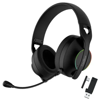 Obrázek produktu pro CoolBox WB01 RGB, Kabelový a bezdrátový, 20 - 20000 Hz, Hraní, 240 g, Sluchátka s mikrofonem, Černá