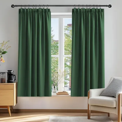 Obrázek produktu pro Zatemňovací termální závěsy, 138x132 cm, lesní zelená, sada 2 kusů