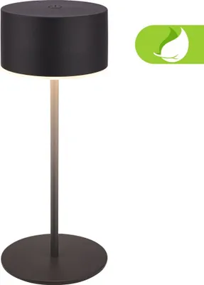 Image de Briloner KLIRA LED Lampe de table sans fil IP44, variateur, tactile, batterie, protection contre les éclaboussures, anthracite, Ø7,5 x 19 cm
